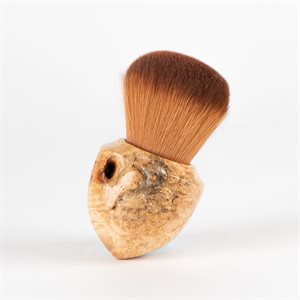Small makeup brush in wood and synthetic bristles