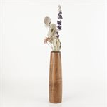Vase soliflore en bois avec insert en verre