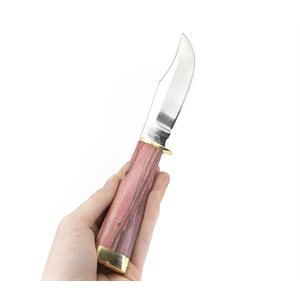 Knife in stabilized coti maple and tinted pink