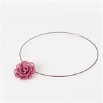 Petite rose en verre sur fil métalique