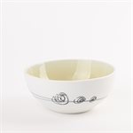 Small round porcelain bowl with green interior