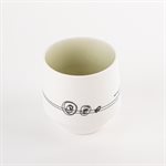 Gas-fired porcelain wine glass with green interior