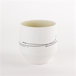 Gas-fired porcelain wine glass with green interior