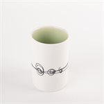 Small straight gas-fired porcelain glass with green interior