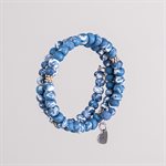 Bracelet ajustable à deux tours en billes de porcelaine façonnées à la main 11