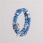 Bracelet ajustable à deux tours en billes de porcelaine façonnées à la main 11