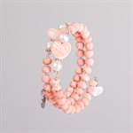 Adjustable two-wrap bracelet with porcelain beads and decorative accents 11