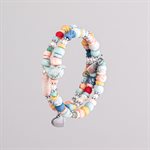 Adjustable two-wrap bracelet with porcelain beads and decorative accents 19
