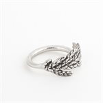 Silver juniper leaf ring, simple model