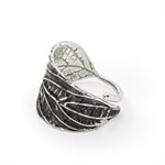 Ludwigia leaf ring in silver