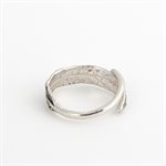 Silver acalypha leaf ring