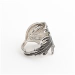 Silver gilt elder leaf ring