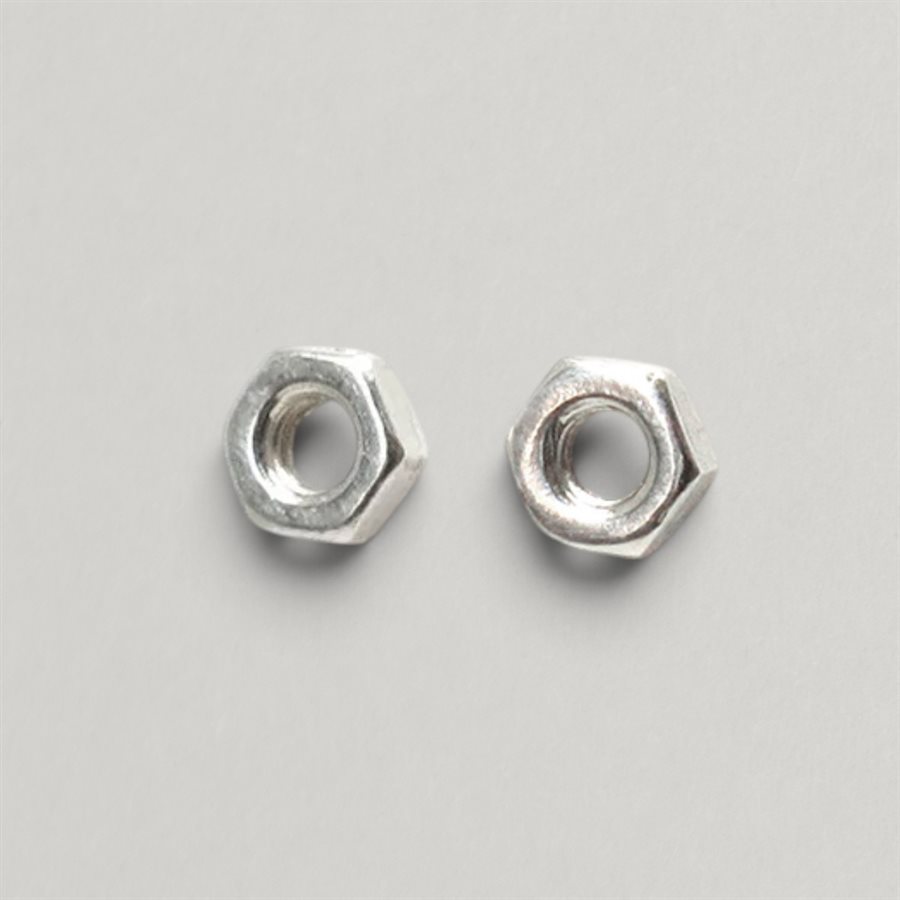 Boucles d’oreilles Mini Écrou hexagonal en argent poli