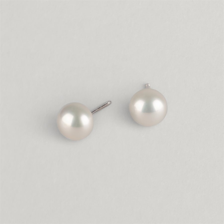 Boucles d’oreilles Grandes perles solitaires – perle blanche