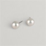 Boucles d’oreilles Grandes perles solitaires – perle blanche
