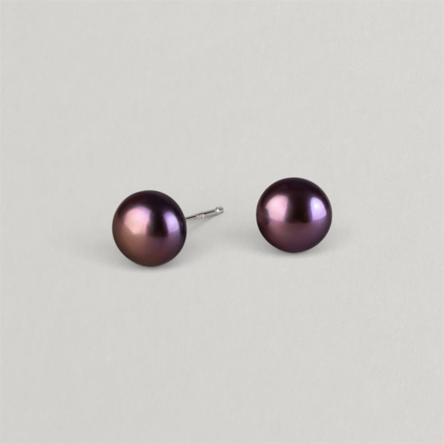 Boucles d’oreilles Grandes perles solitaires – perle noire