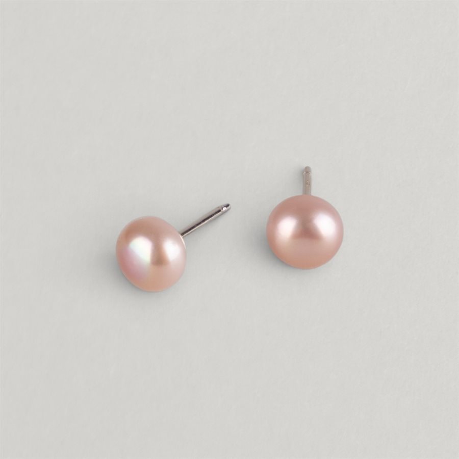 Boucles d’oreilles Grandes perles solitaires – perle rose