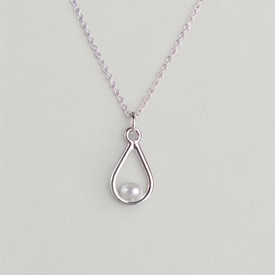 Pendentif Goutte et perle – perle blanche