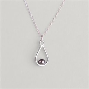 Pendentif Goutte et perle – perle noire