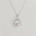 Pendentif Cercle et perle – perle rose