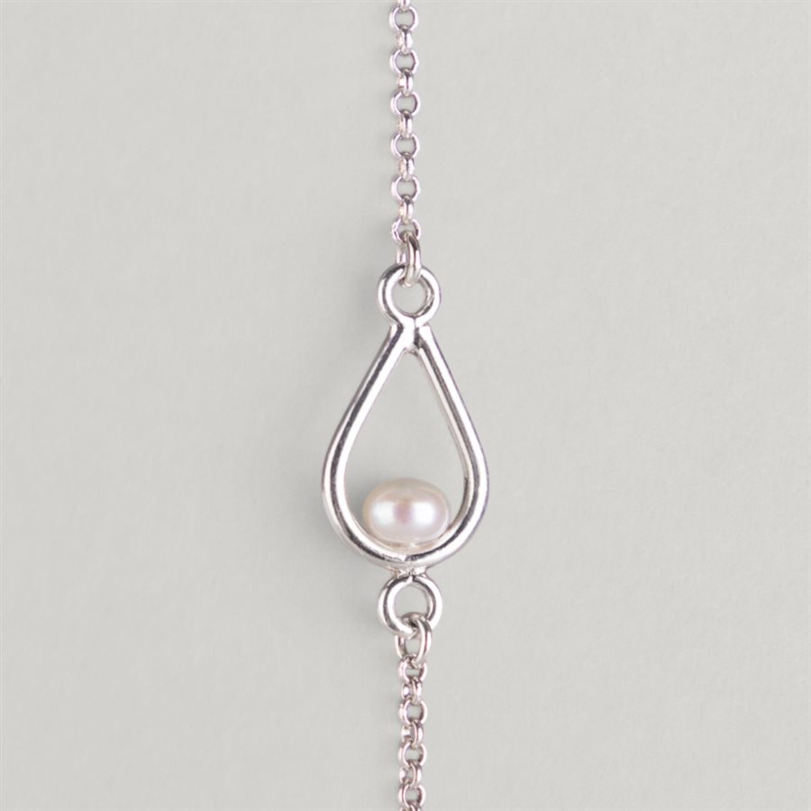 Bracelet Goutte et perle d’eau douce – perle blanche – P / M