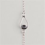 Teardrop and Freshwater Pearl Bracelet – black pearl – S / M