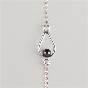 Bracelet Goutte et perle d’eau douce – perle noire – P / M