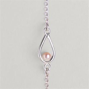Bracelet Goutte et perle d’eau douce – perle rose – P / M