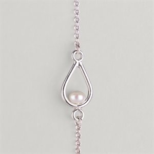 Bracelet Goutte et perle d’eau douce – perle blanche – M / G