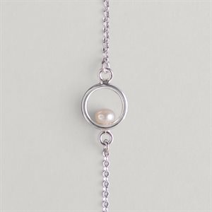 Bracelet Cercle et perle d’eau douce – perle blanche – M / G