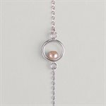 Circle and Freshwater Pearl Bracelet – pink pearl – M / L