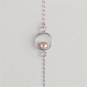 Bracelet Cercle et perle d’eau douce – perle rose – M / G
