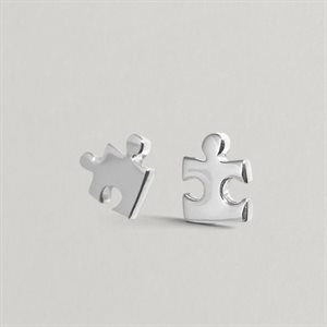 Boucles d’oreilles Casse-tête en argent poli
