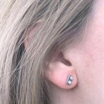 Rectangle Nano Block Stud Earrings