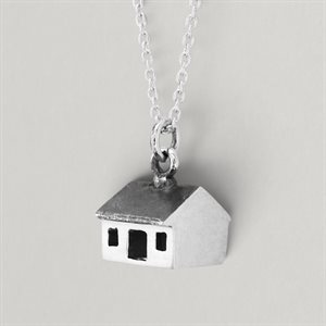 Pendentif Maison Monopoly en argent oxydé