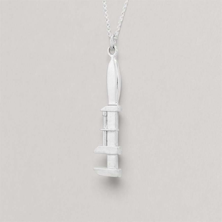Clue Wrench Pendant in polished silver