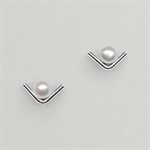 Boucles d’oreilles Mini Guillemet et perles – perle blanche