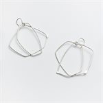 Polished silver 2 elements earring