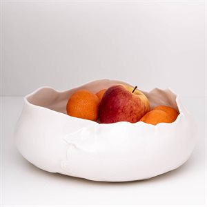 Large pinched porcelain bowl