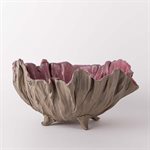 Medium gray and pink poppy bowl