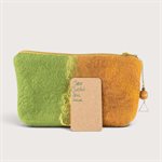 Grande pochette en laine feutrée - Verte 2