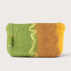 Grande pochette en laine feutrée - Verte 3