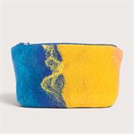 Large Felted Wool Clutch - Blue - 
