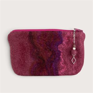 Medium Felted Wool Clutch - Purple 