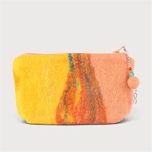 Moyenne pochette en laine feutrée - Orange 