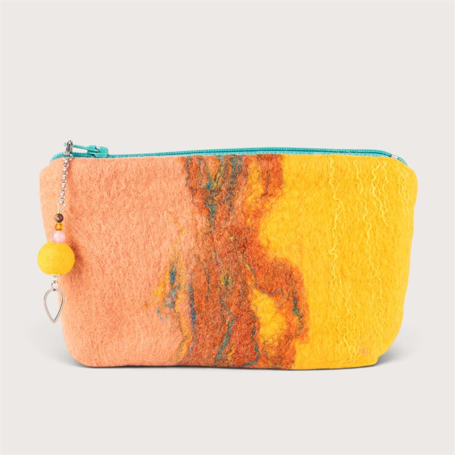 Moyenne pochette en laine feutrée - Orange 