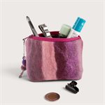 Petite pochette en laine feutrée - Bleue 4