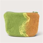 Small Felted Wool Pouch - Green 