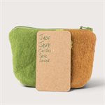 Small Felted Wool Pouch - Green 