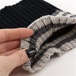 Adult merino wool neck warmer, Black, nickel, gray, cream